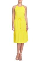 Women's Catherine Catherine Malandrino 'devon' Halter Style Blouson Dress - Yellow
