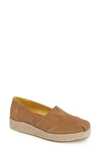 Women's Toms Alparagata Espadrille Platform Slip-on M - Brown