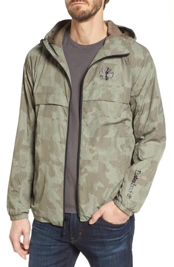 Men's Timberland Camo Windbreaker Jacket - Brown