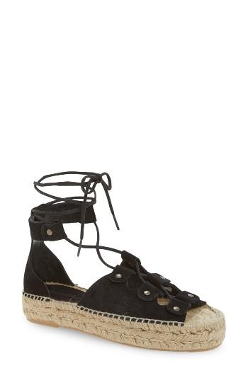 Women's Soludos Ghillie Platform Sandal M - Black