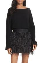 Women's Milly Flare Sleeve Cashmere Sweater, Size - Black