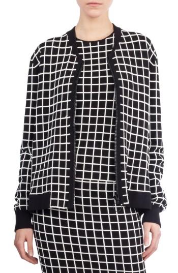 Women's Akris Punto Grid Knit Bomber Jacket