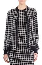 Women's Akris Punto Grid Knit Bomber Jacket