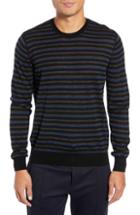 Men's Vince Stripe Crewneck Sweater - Black