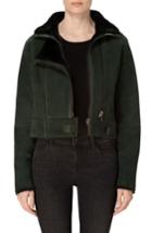 Women's J Brand Camilla Suede Moto Jacket With Genuine Shearling - Green