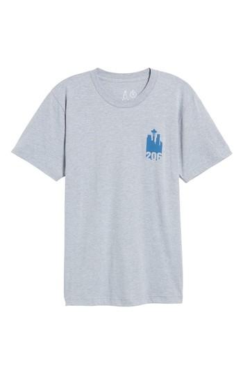 Men's Casual Industrees Area Code Skyline T-shirt - Grey