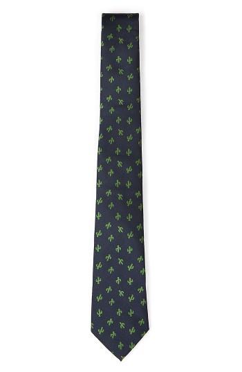 Men's Topman Cactus Print Tie, Size - Blue