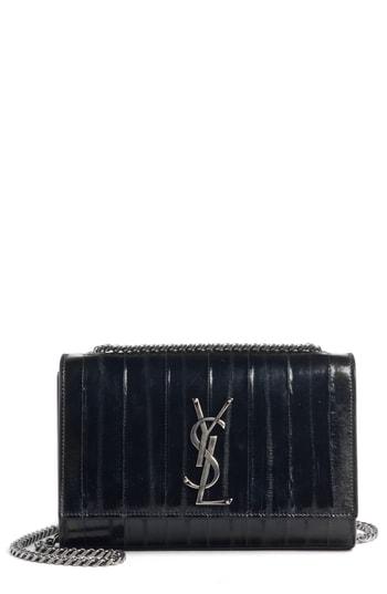 Saint Laurent Small Kate Genuine Eelskin Chain Crossbody Bag - Black