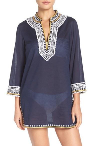 Women's Tory Burch Fringe Cover-up Tunic