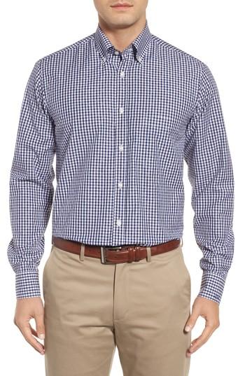 Men's Paul & Shark Regular Fit Jacquard Check Sport Shirt - Blue