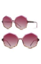 Women's Shwood Aurora 57mm Sunglasses - Lavender/ Elm Burl/ Rose Fade