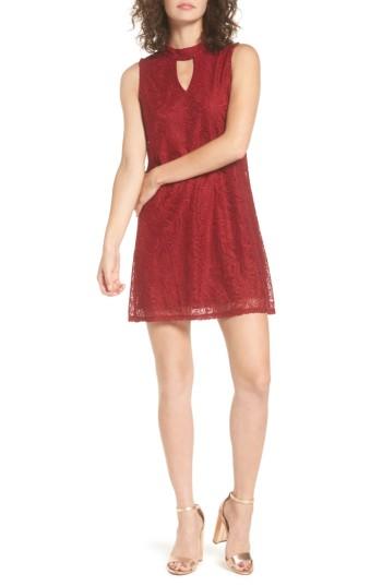 Women's As You Wish Keyhole Lace Dress - Burgundy