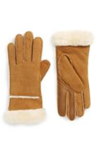 Women's Ugg Slim Genuine Shearling Tech Gloves - Brown
