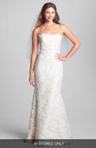 Women's Caroline Devillo 'eliza' Strapless Alencon Lace Mermaid Dress