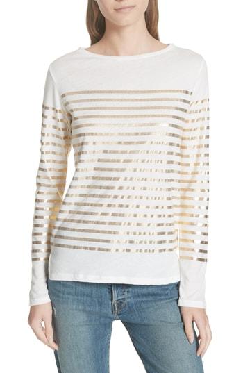 Women's Majestic Filatures Boxy Stripe Top - White