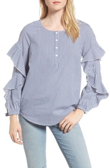 Women's Spendid Ruffle Sleeve Blouse - Blue