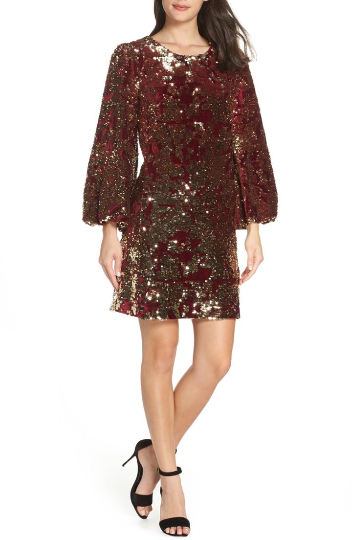 Women's French Connection Ethel Sequin Shift - Red