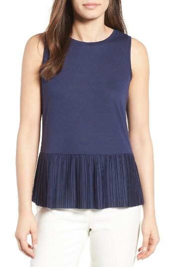 Women's Halogen Pleat Peplum Tank - Blue