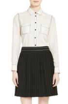 Women's Kate Spade New York Contrast Stitch Silk Shirt