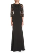 Women's Verdin Crepe Silk Trumpet Gown - Black