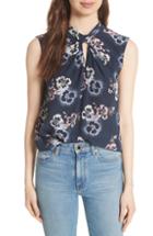 Women's Rebecca Taylor Floral Knotted Silk Top
