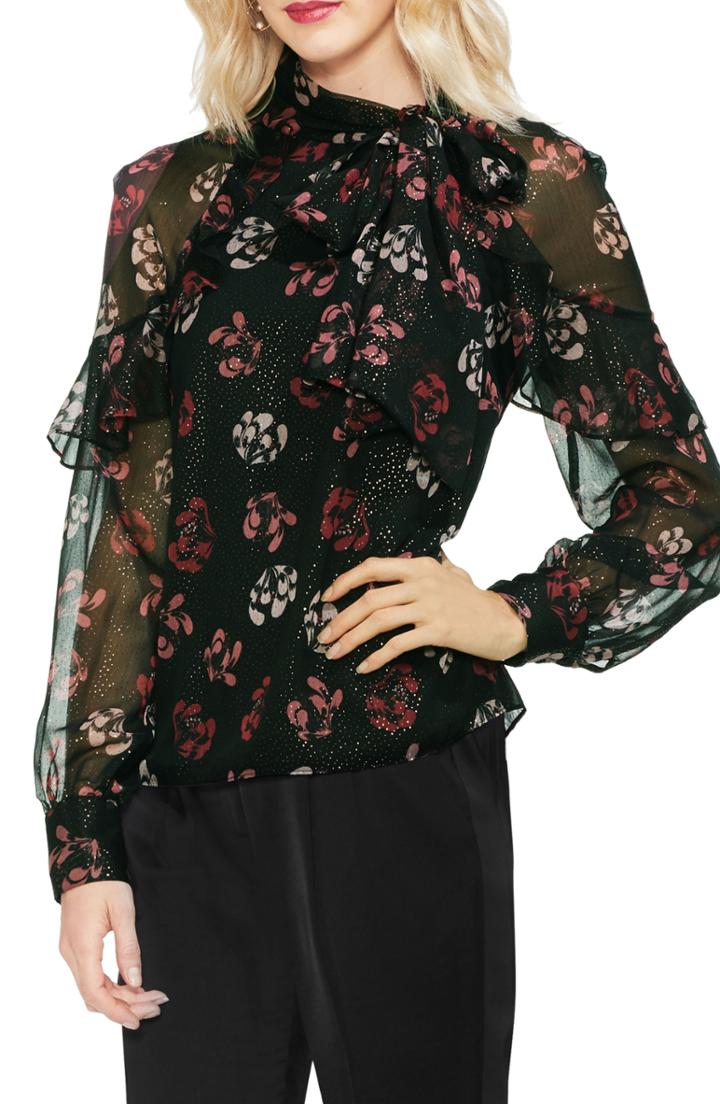 Women's Vince Camuto Ruffle Sleeve Tie Neck Top