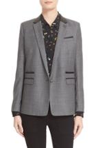 Women's The Kooples Leather Trim Suit Jacket