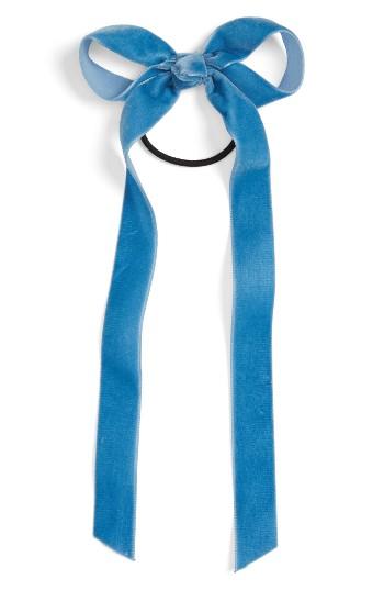 Cara Velvet Bow Hair Band, Size - Blue