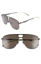 Men's Gucci 80s Monocolor 60mm Polarized Aviator Sunglasses - Black