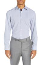 Men's W.r.k Trim Fit 4-way Stretch Geometric Dress Shirt - Blue