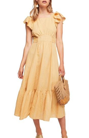 Women's Endless Summer By Free People Takin' A Chance Midi Dress - Yellow