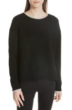 Women's Vince Wool & Cashmere Tipped Sweater - Black