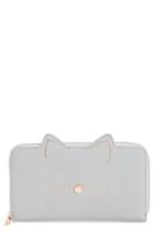 Women's Ted Baker London Cat Whiskers Leather Matinee Wallet - Grey