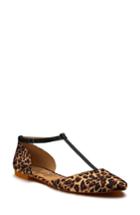 Women's Shoes Of Prey T-strap Flat A - Brown