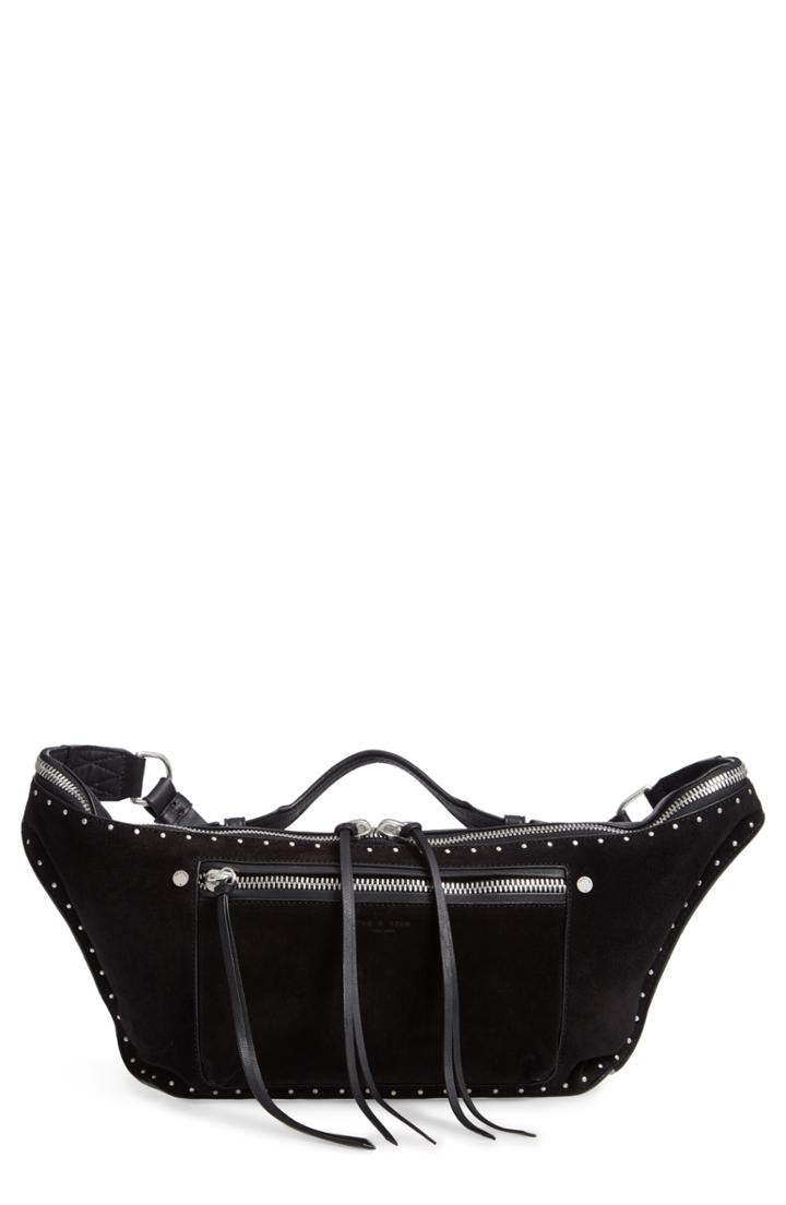 Rag & Bone Large Elliot Genuine Calf Hair Fanny Pack - Black