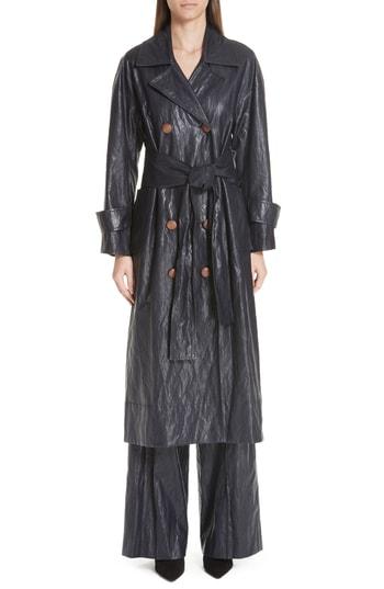 Women's Rejina Pyo Oli Faux Leather Trench Coat - Blue