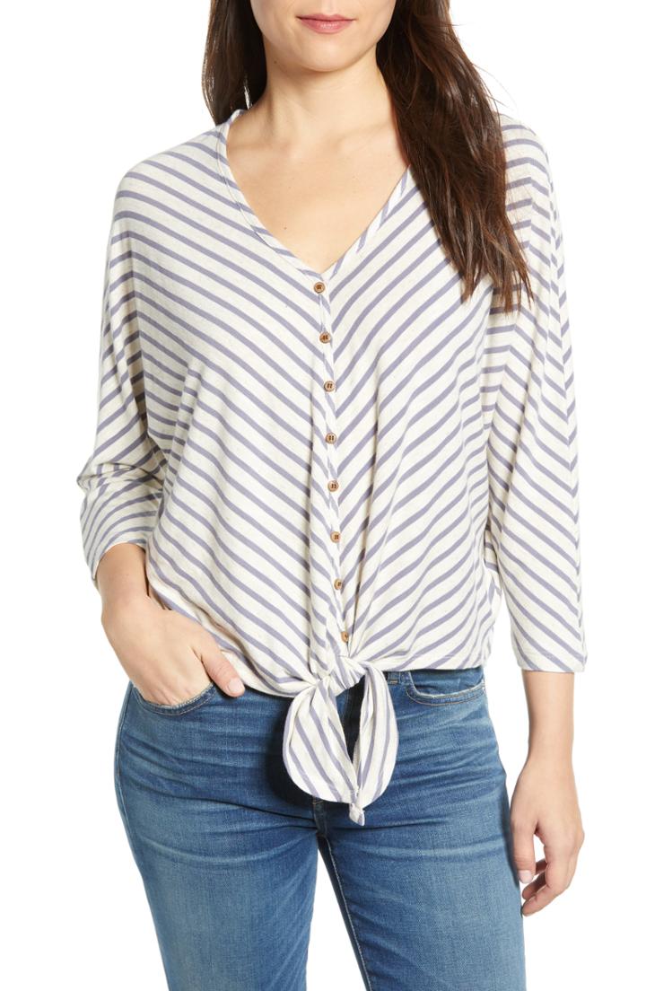 Women's Wit & Wisdom Stripe Top - Purple