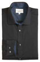 Men's Ted Baker London Caramor Trim Fit Solid Dress Shirt - 32/33 - Black
