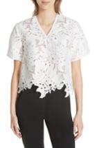 Women's Msgm Bow Embellished Lace Top Us / 40 It - White
