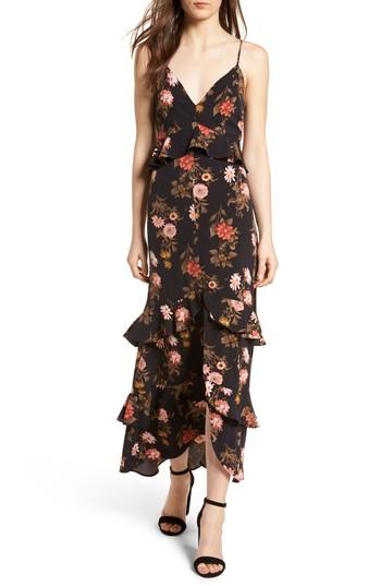 Women's Lush Tiered Maxi Dress - Black