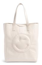Anya Hindmarch Chubby Smiley Leather Tote - White
