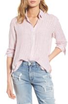 Women's Rails Sydney Stripe Linen Blend Shirt - Pink