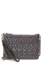 Chelsea28 Lily Quilted Velvet Crossbody Clutch - Grey