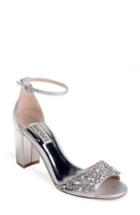 Women's Badgley Mischka Hines Embellished Block Heel Sandal .5 M - Metallic