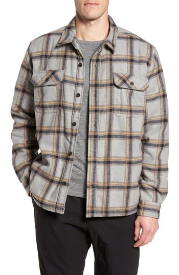 Men's Gramicci Tough Guy Plush Lined Flannel Shirt Jacket - Grey
