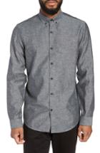 Men's Calibrate Chambray Linen & Cotton Sport Shirt - Grey