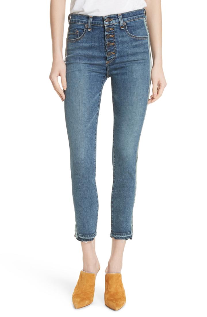 Women's Veronica Beard Debbie Released Hem Skinny Jeans