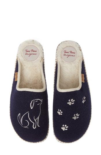 Women's Toni Pons Mysen Faux Fur Lined Espadrille Slipper -7.5us / 38eu - Blue