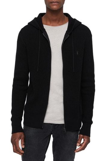 Men's Allsaints Wells Slim Fit Zip Hoodie - Black