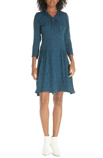 Women's Rebecca Taylor Silk Jacquard Dress - Blue/green
